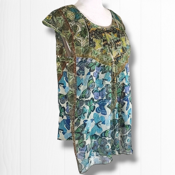Energie Women's Sleeveless Flowy Butterfly Top Size Large - Picture 4 of 13